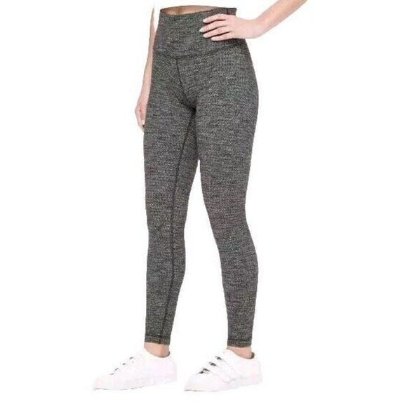 Lululemon Athletica 2 Wunder Under Hi-Rise Tight 25" Luon Variegated Knit Black - Picture 2 of 14